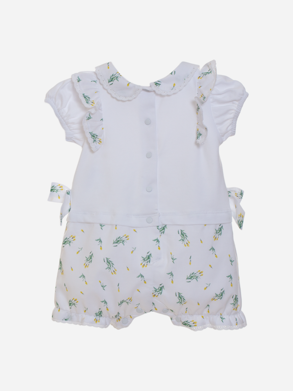 Baby Girls White Cotton Shortie