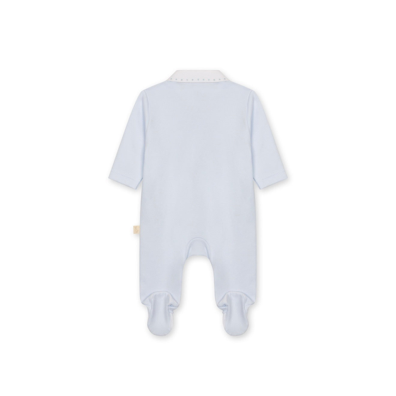 Blue Cotton Babygrow W/ Pique Collar