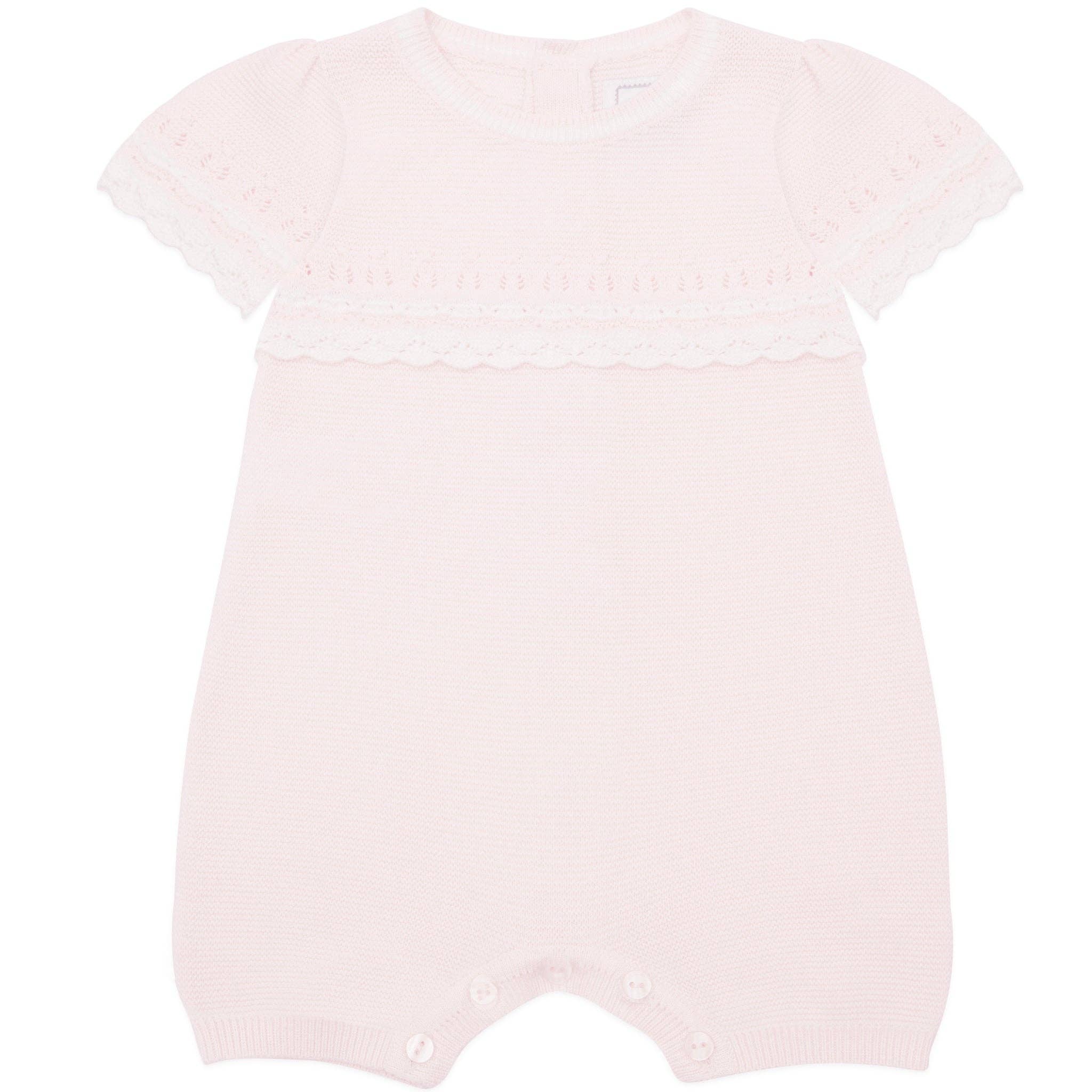 Josie Pink Girls Pretty Knit Romper