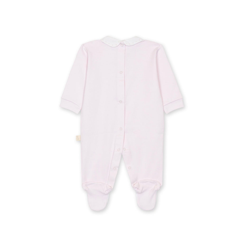 Pink Cotton Babygrow W/ Pique Collar