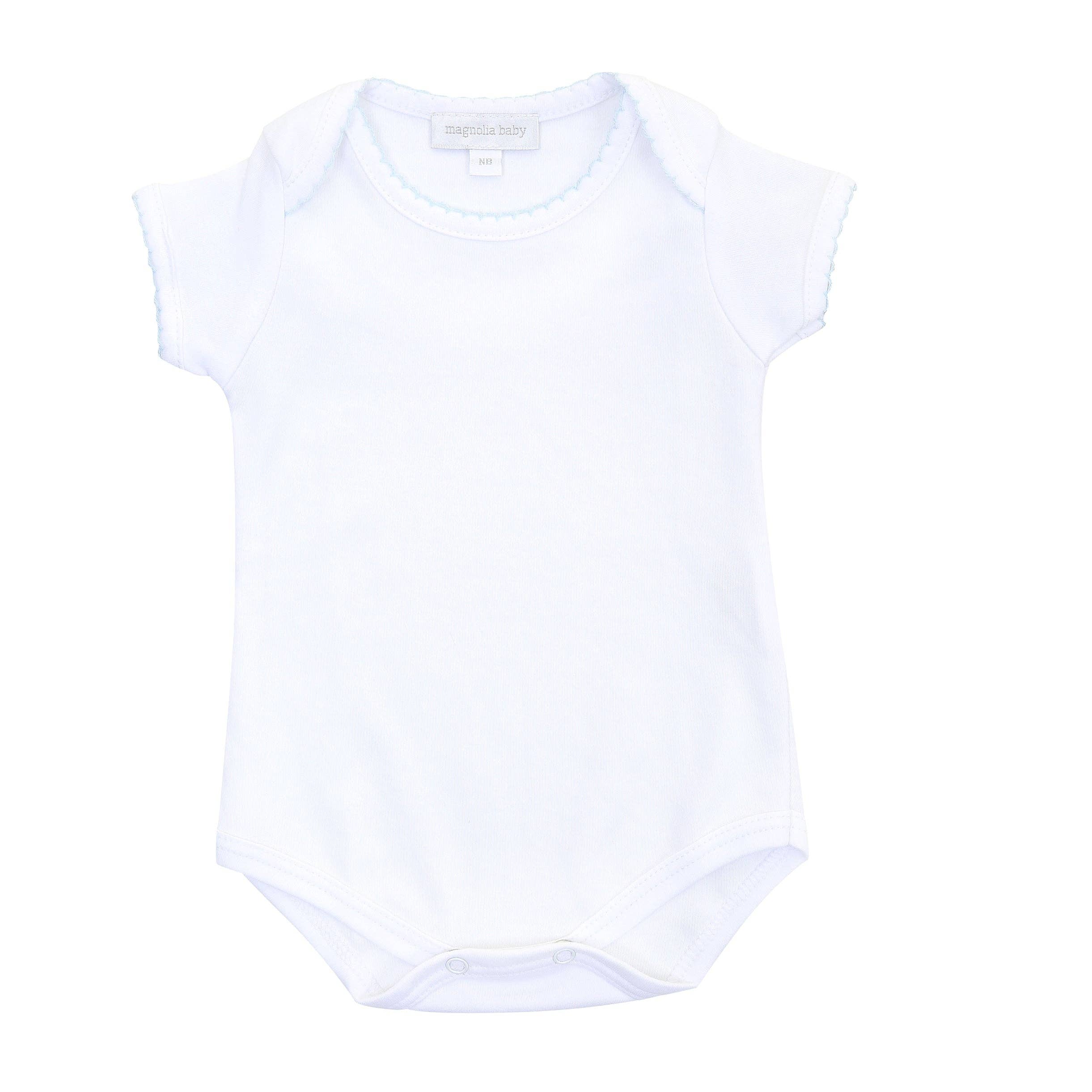 Solid Essentials White Blue Bodysuit