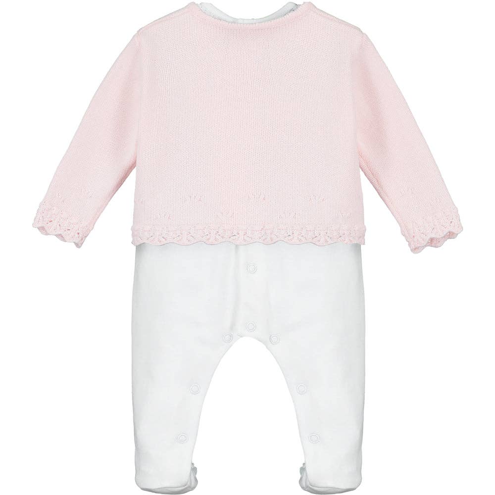 Annabel Baby Girls Babygrow & Cardigan Set