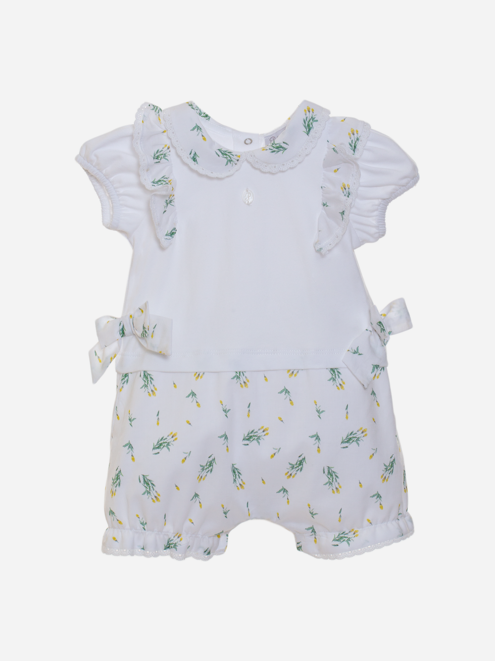 Baby Girls White Cotton Shortie