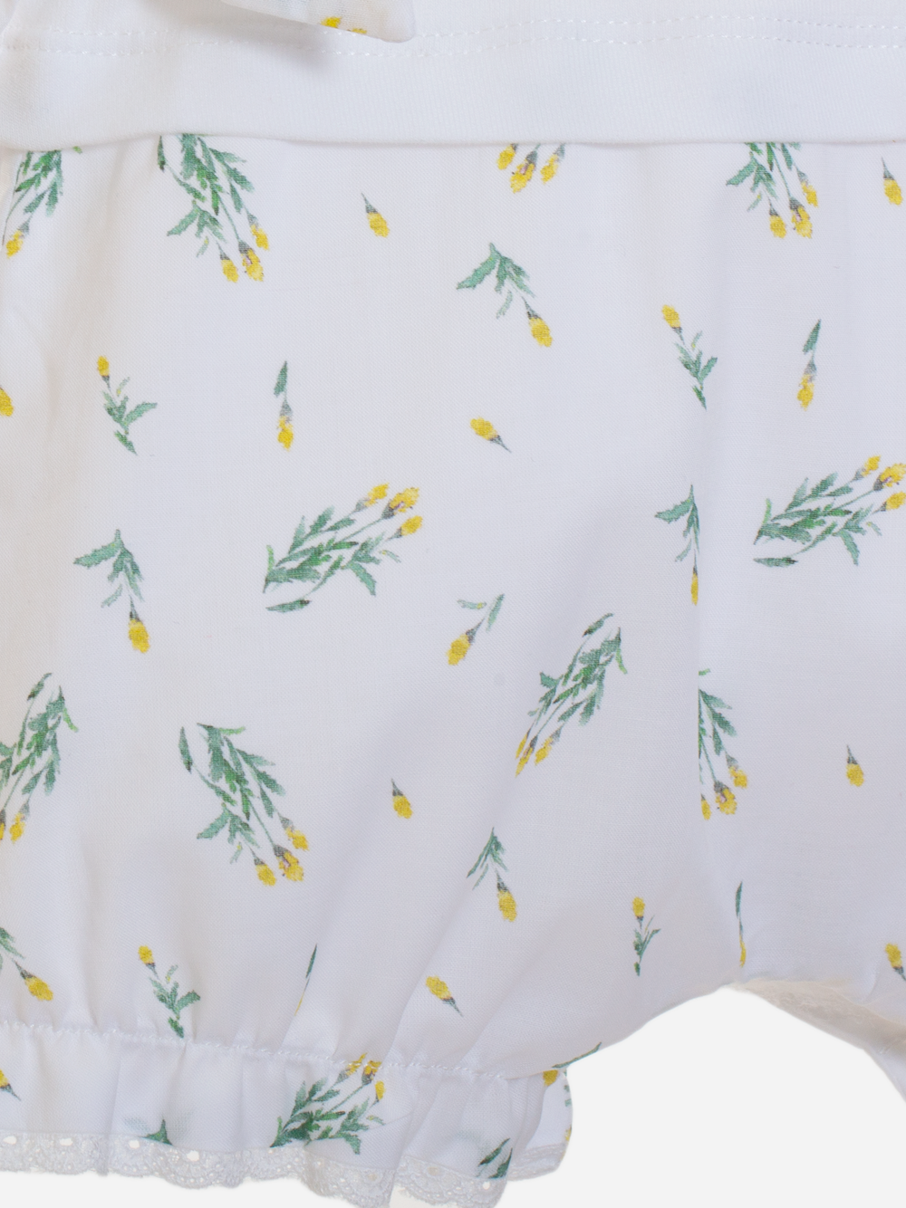 Baby Girls White Cotton Shortie