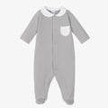Grey Quilted Cotton Babygrow