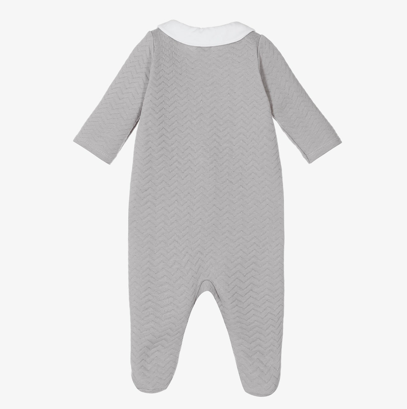 Grey Quilted Cotton Babygrow