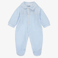 Boys Blue Velour Babygrow