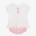 Baby Girls White & Pink Shorts Set