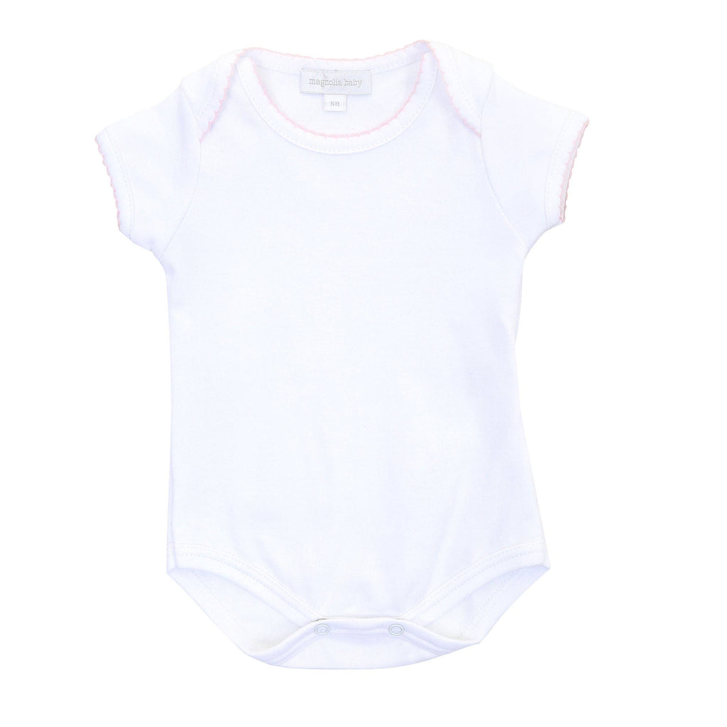 Solid Essentials White Pink Bodysuit