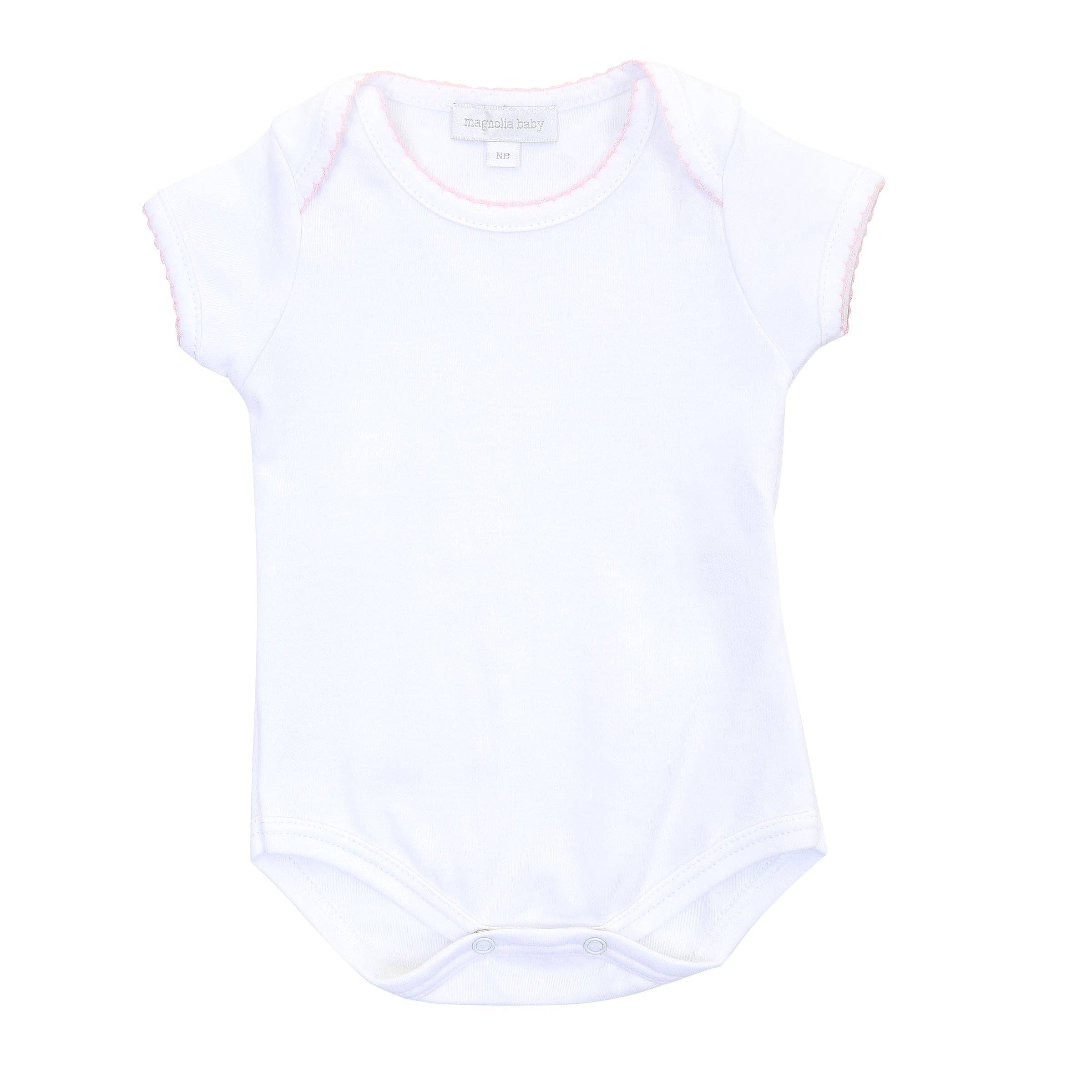 Solid Essentials White Pink Bodysuit
