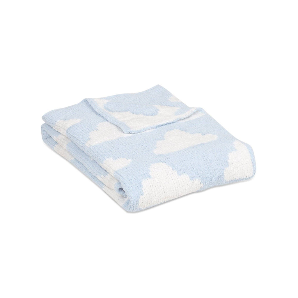 Chenille Baby Blanket - Blue Clouds