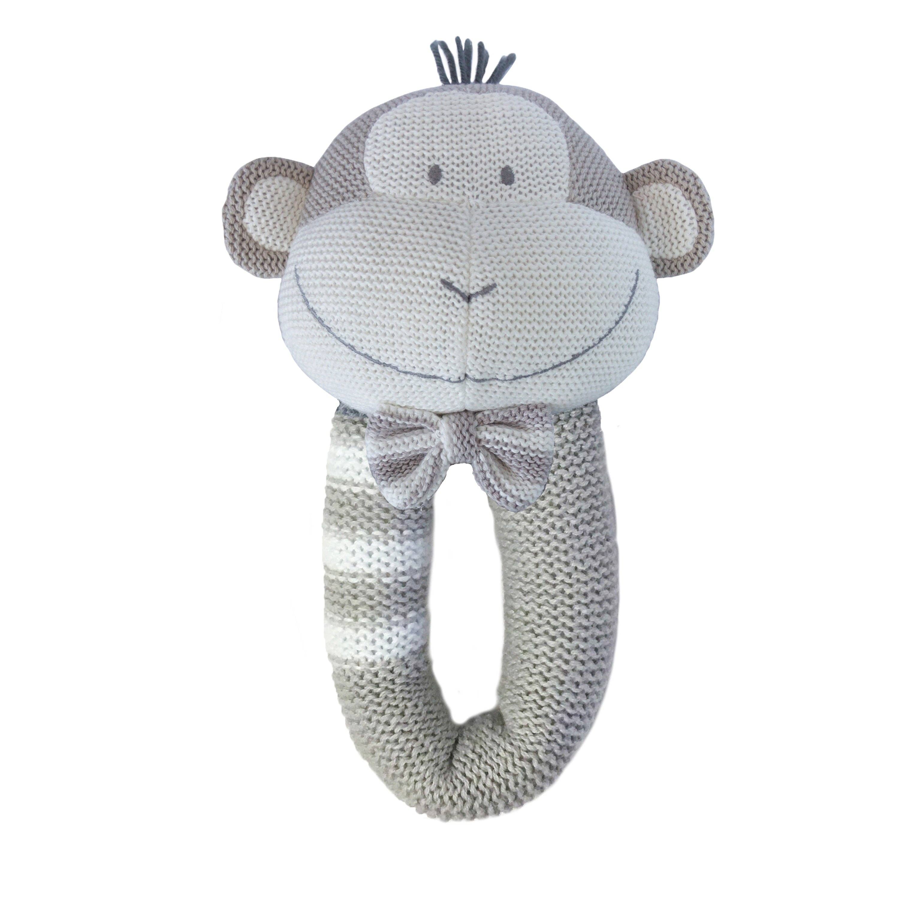 100% Cotton Knitted Baby Rattle - Joe Monkey | Baby Gift